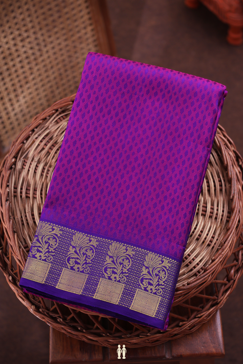Kanchipuram Silk Saree In Purple With Jacquard Pattern