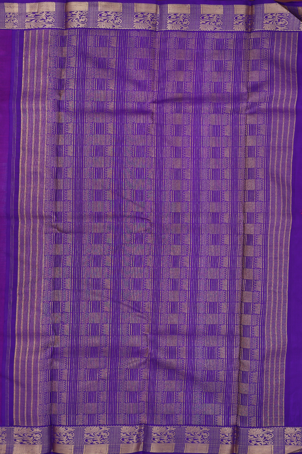 Kanchipuram Silk Saree In Purple With Jacquard Pattern