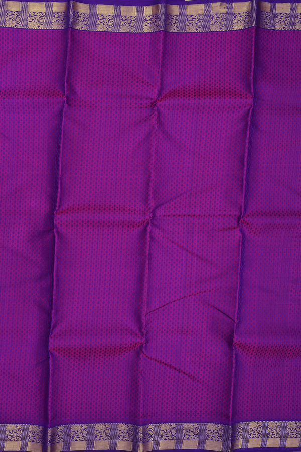 Kanchipuram Silk Saree In Purple With Jacquard Pattern