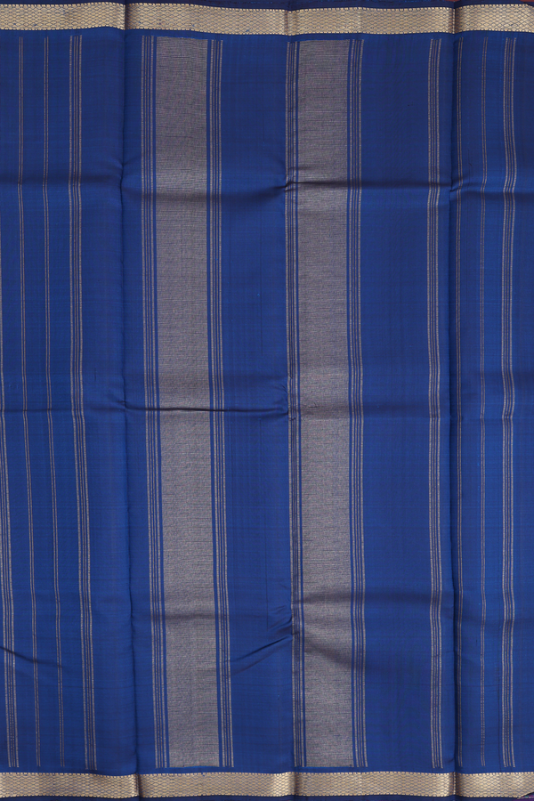Kanchipuram Silk Saree Purple And Green With Stripes Design
