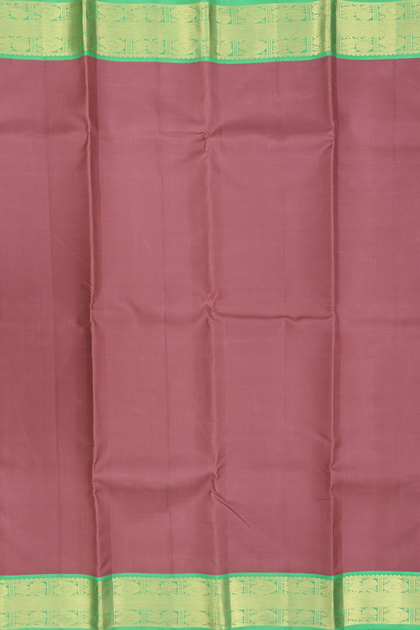 Kanchipuram Silk Saree In Blush Mulberry With Peacock Border