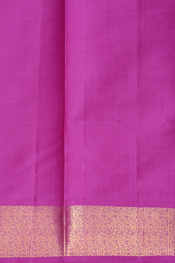 Kanchipuram Silk Saree In Purple Rose With Stripes Design