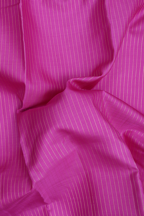 Kanchipuram Silk Saree In Purple Rose With Stripes Design