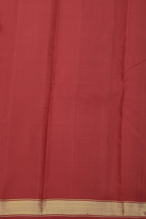 Kanchipuram Silk Saree In Shades Of Orange With Stripes Design