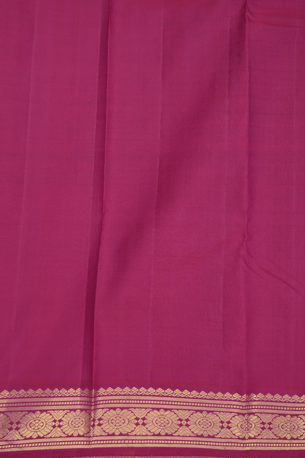 Kanchipuram Silk Saree In Prussian Blue With Checks Design