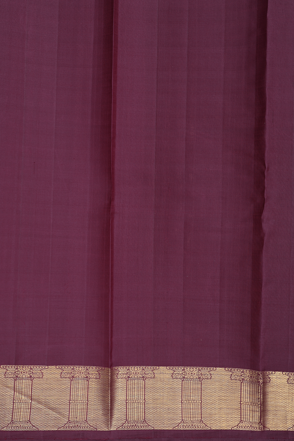 Kanchipuram Silk Saree In Brown With Chettinad Mahal Motifs
