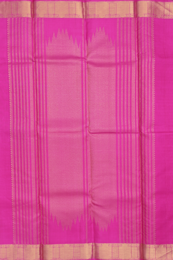 Kanchipuram Silk Saree In Pink With Chettinad Mahal Motifs