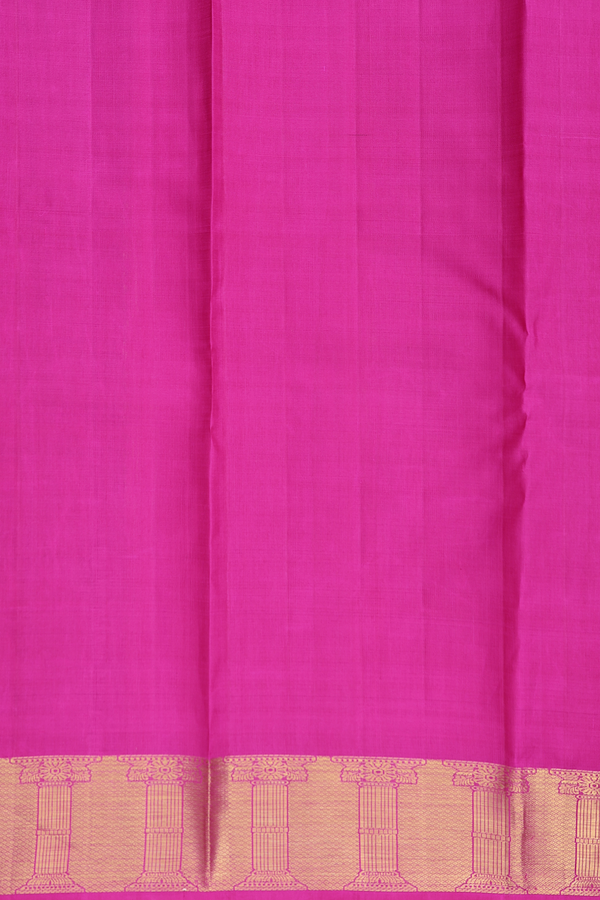 Kanchipuram Silk Saree In Pink With Chettinad Mahal Motifs