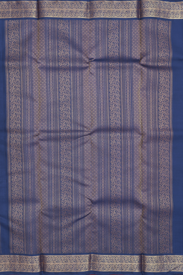 Kanchipuram Silk Saree In Light Grey With Zari Buttas
