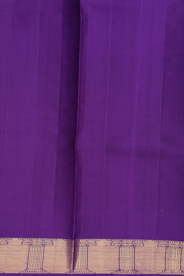 Kanchipuram Silk Saree In Purple With Chettinad Mahal Motifs
