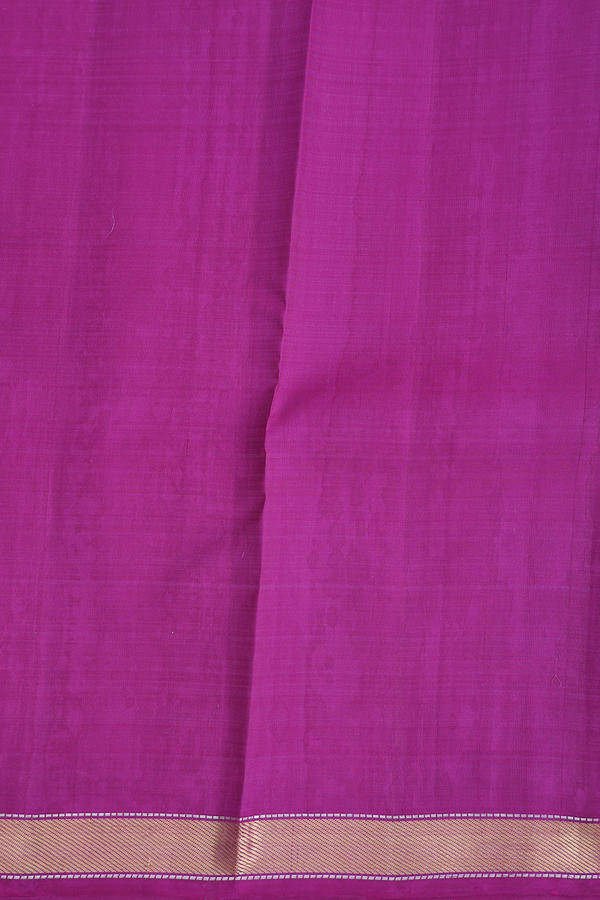 Kanchipuram Silk Saree Green And Purple With Stripes Design