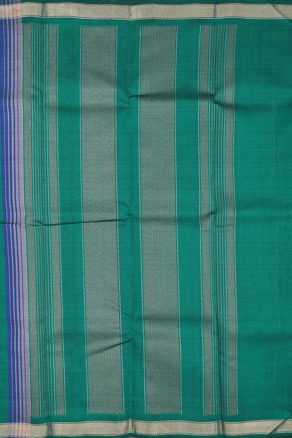 Kanchipuram Silk Saree In Multicolor With Stripes Design