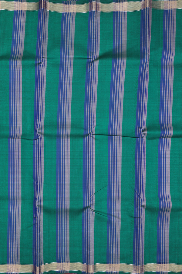Kanchipuram Silk Saree In Multicolor With Stripes Design