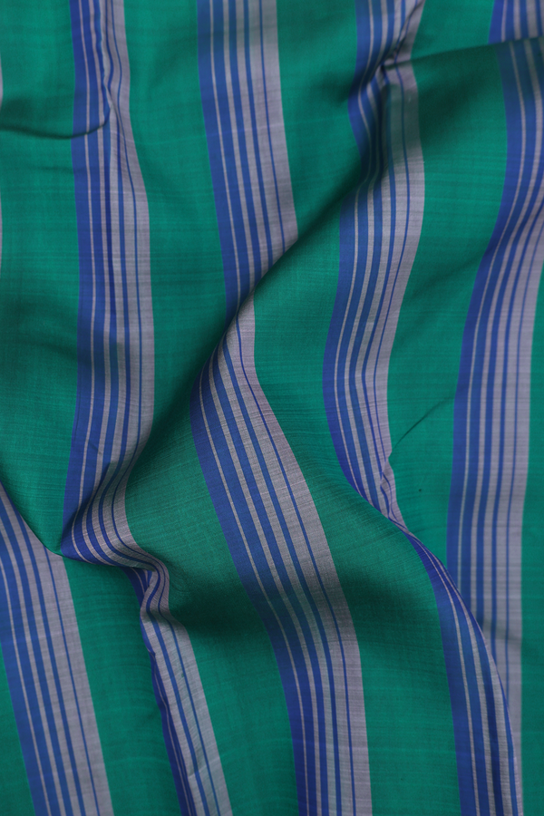 Kanchipuram Silk Saree In Multicolor With Stripes Design
