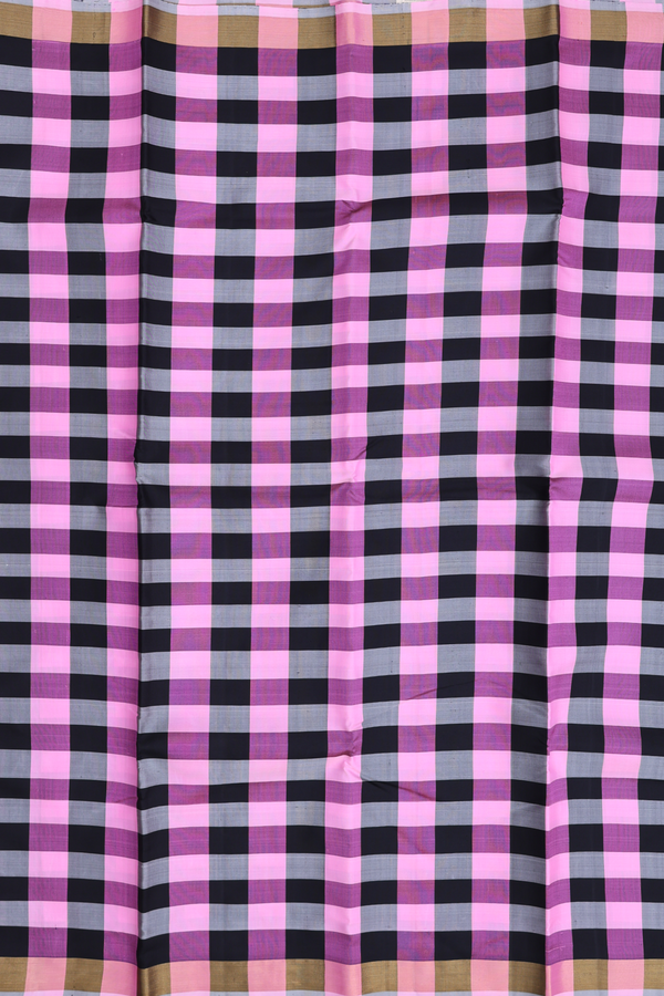 Kanchipuram Silk Saree In Multicolor With Checks Design
