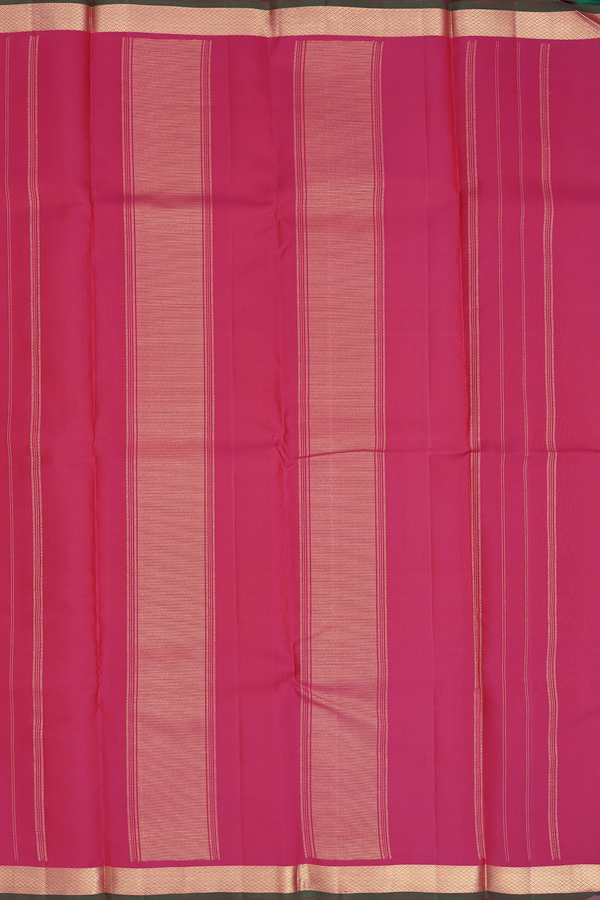 Kanchipuram Silk Saree In Dark Pink With Mayil Kan Border