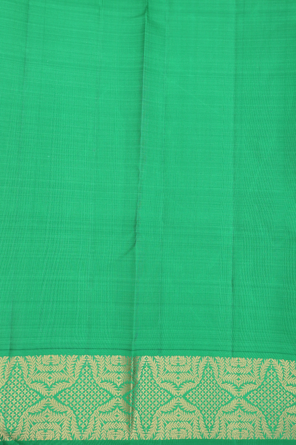 Kanchipuram Silk Saree In Deep Purple With Zari Buttas