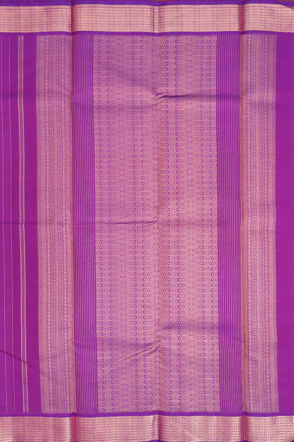 Kanchipuram Silk Saree In Purple With Zari Buttas