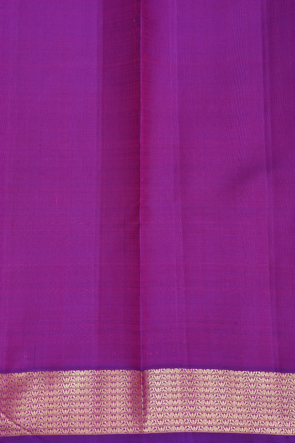 Kanchipuram Silk Saree In Purple With Zari Buttas