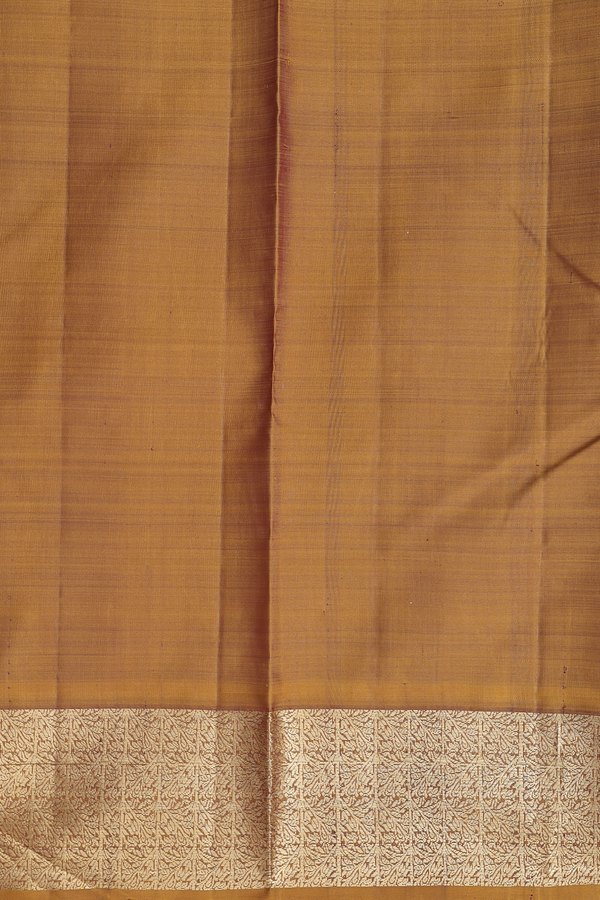 Kanchipuram Silk Saree In Dark Coffee Brown With Zari Buttis