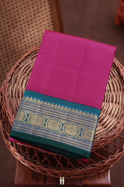 Kanchipuram Silk Saree In Berry Purple With Contrast Border