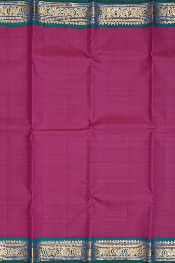 Kanchipuram Silk Saree In Berry Purple With Contrast Border