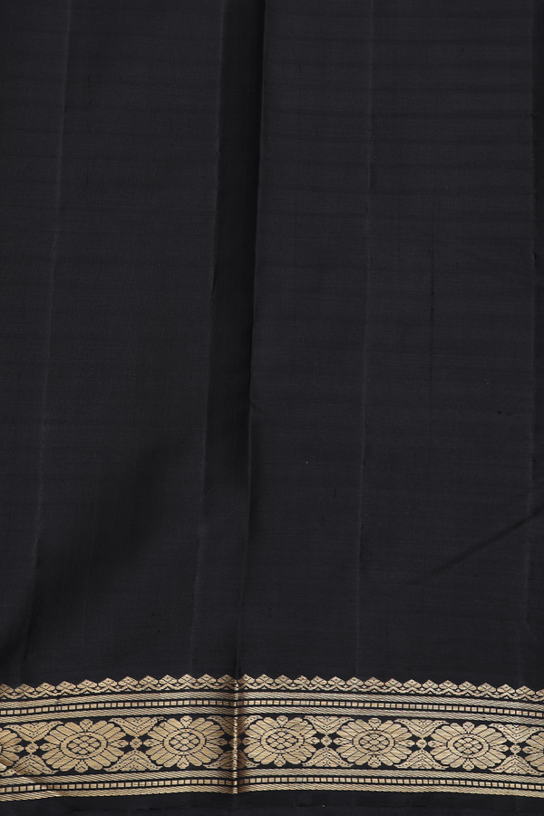 Kanchipuram Silk Saree In Dark Pink With Stripes Design