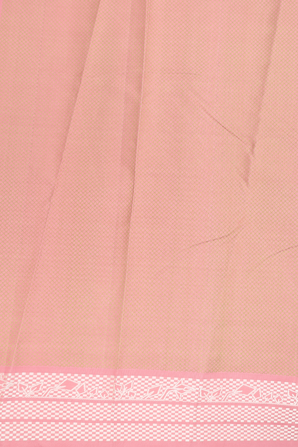 Kanchipuram Silk Saree In Pink With Parrot Design