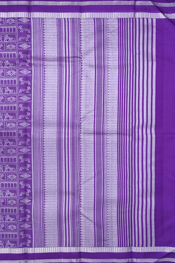 Kanchipuram Silk Saree In Purple With Brocade Design
