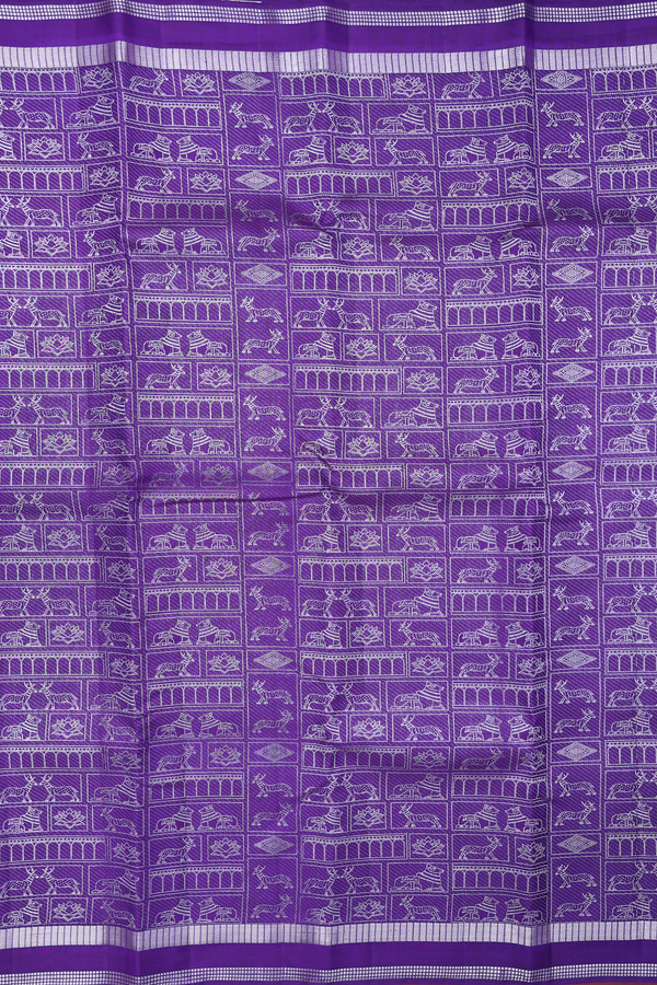 Kanchipuram Silk Saree In Purple With Brocade Design