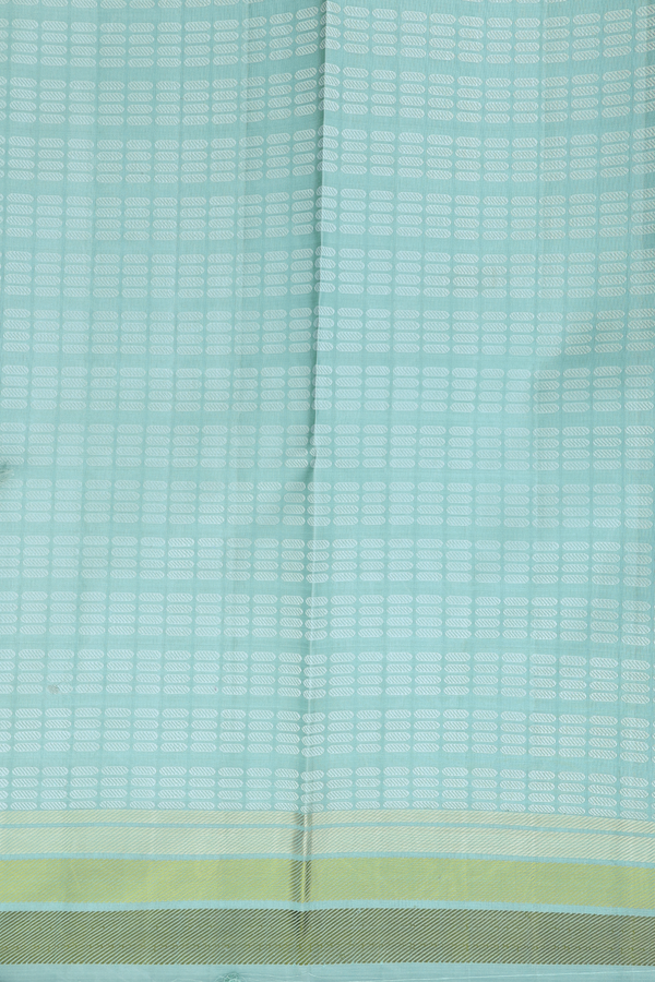 Kanchipuram Silk Saree In Mint Blue With Birds Design