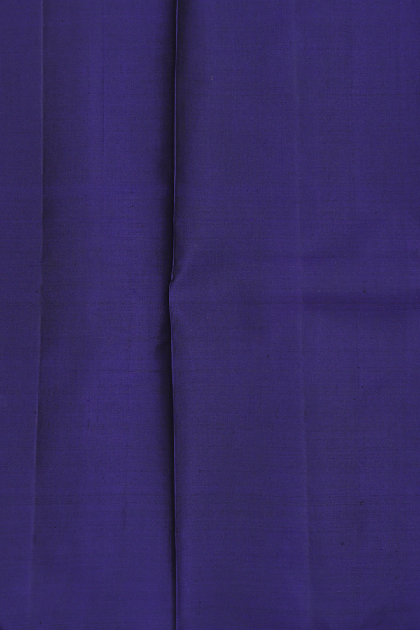 Kanchipuram Silk Saree In Navy Blue With Diamond Buttas