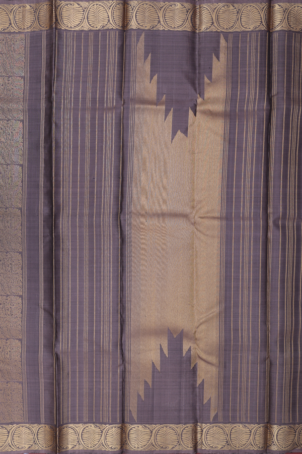Kanchipuram Silk Saree In Cedar Brown With Brocade Design