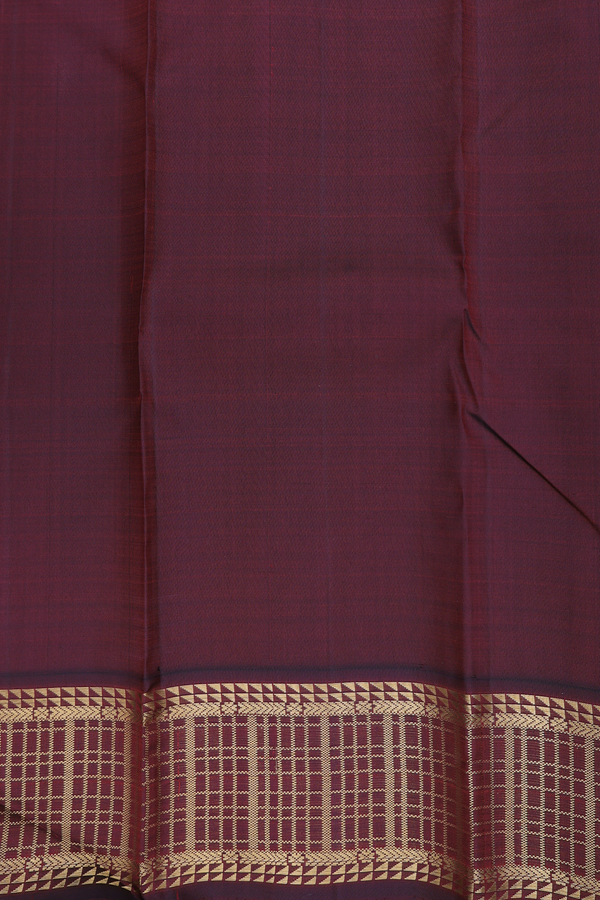 Kanchipuram Silk Saree In Chilli Red With Contrast Border