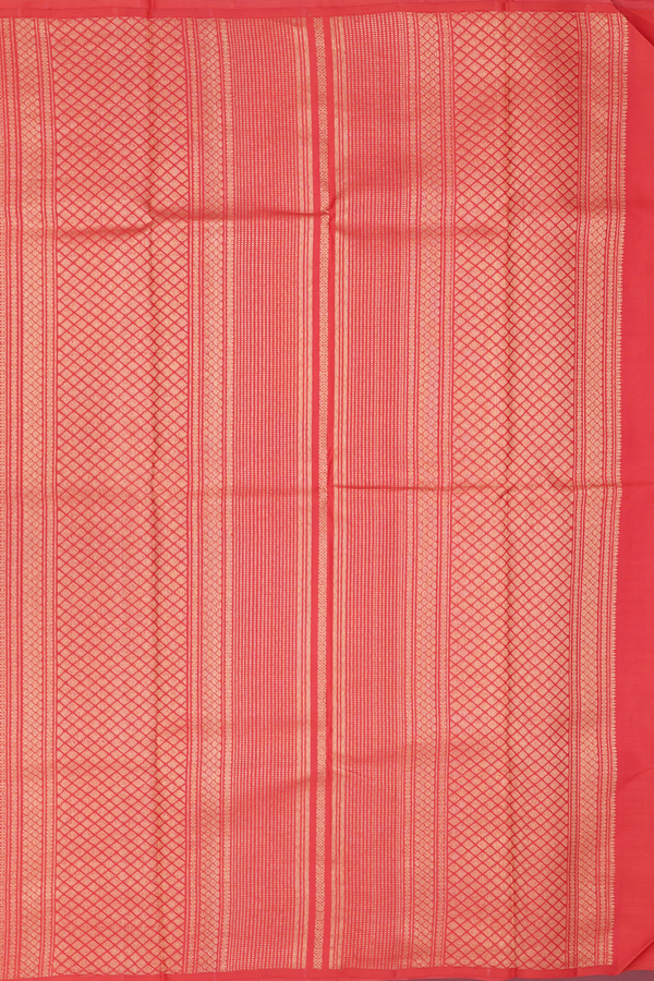 Kanchipuram Silk Saree In Spiced Orange With Zari Motifs