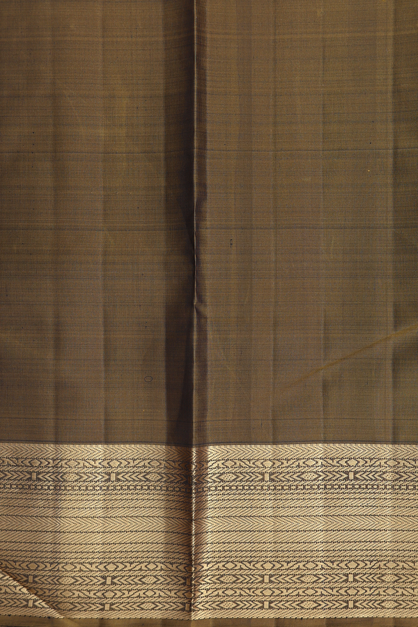 Kanchipuram Silk Saree In Navy Blue With Checks Design