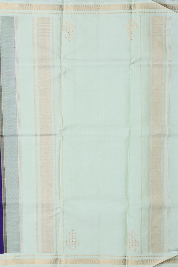 Kanchipuram Silk Saree In Royal Blue With Contrast Border