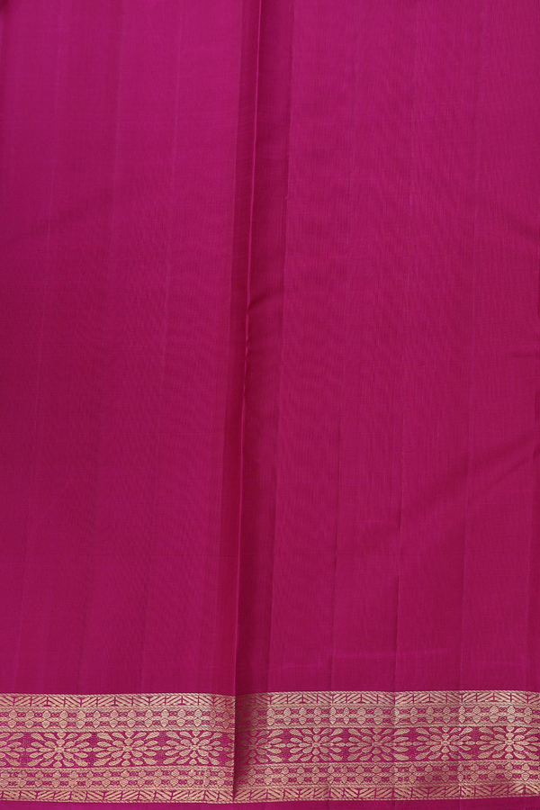 Kanchipuram Silk Saree In Deep Mulberry With Floral Buttas