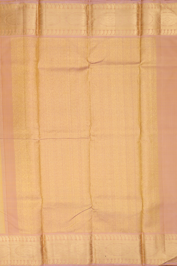 Kanchipuram Silk Saree In Royal Yellow With Jacquard Pattern
