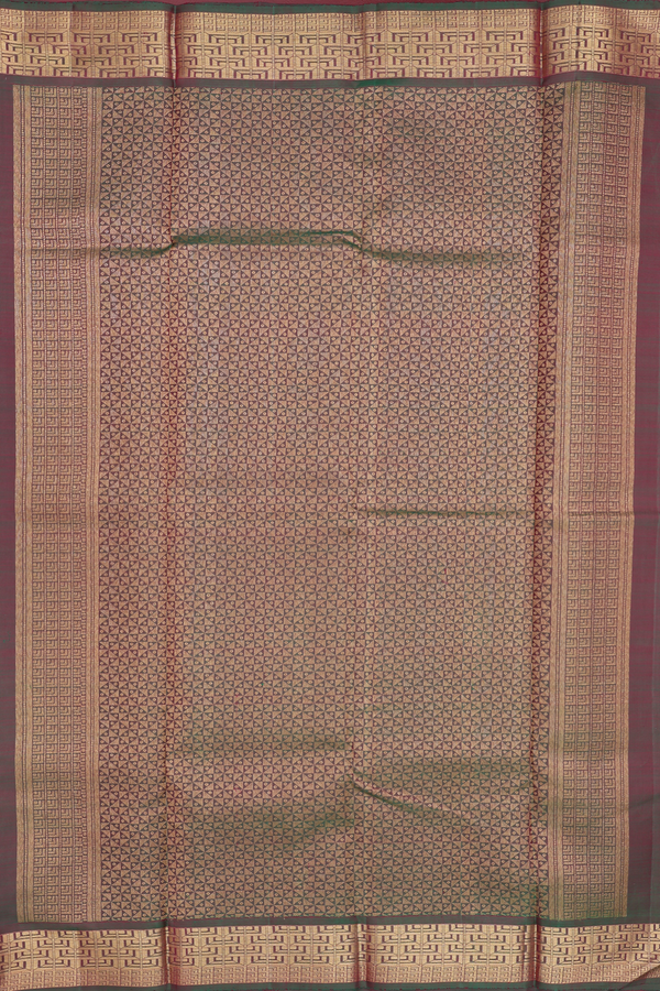 Kanchipuram Silk Saree In Dark Pink With Rain Drop Buttas