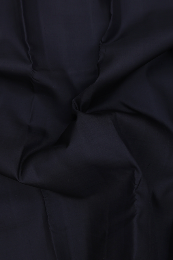 Kanchipuram Silk Saree In Black With Contrast Border