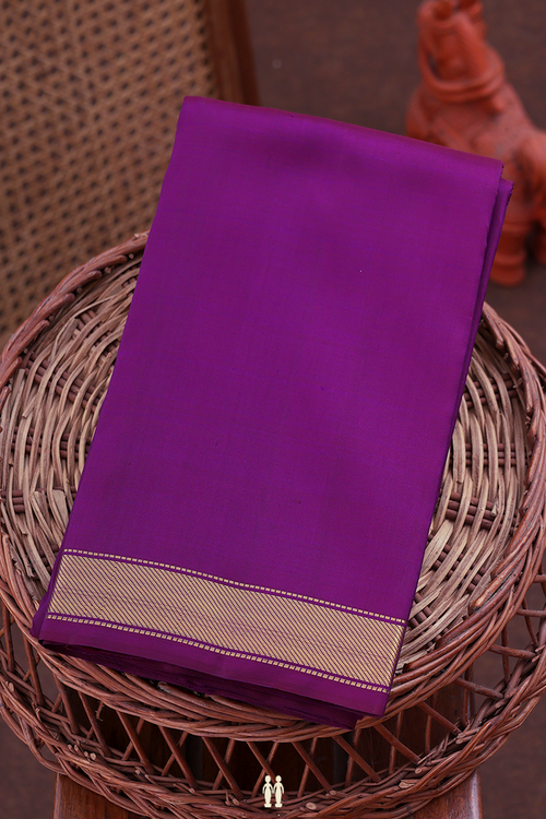 Kanchipuram Silk Saree In Purple With Twill Weave Border