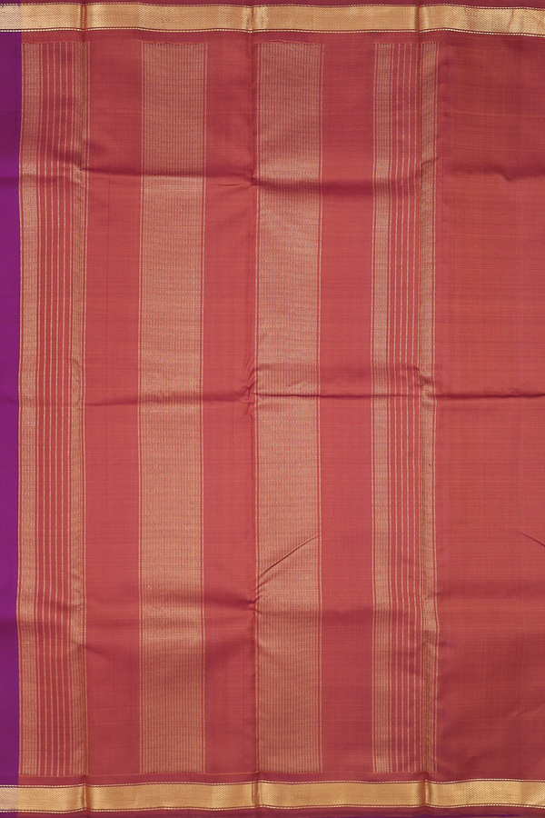 Kanchipuram Silk Saree In Purple With Twill Weave Border