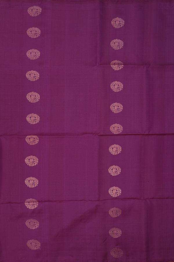 Soft Silk Saree In Plum Purple With Paisley Buttas