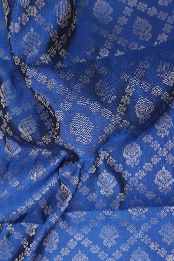 Soft Silk Saree In Royal Blue With Diamond Design
