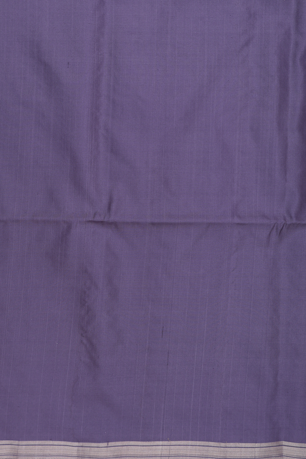 Soft Silk Saree In Greyish Purple With Zari Buttas