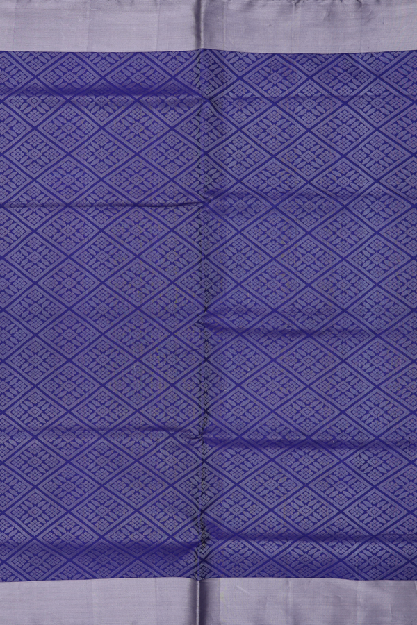 Soft Silk Saree In Royal Blue With Diamond Design