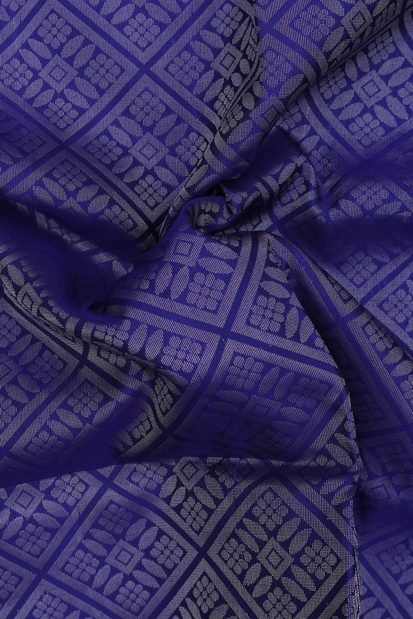 Soft Silk Saree In Royal Blue With Diamond Design
