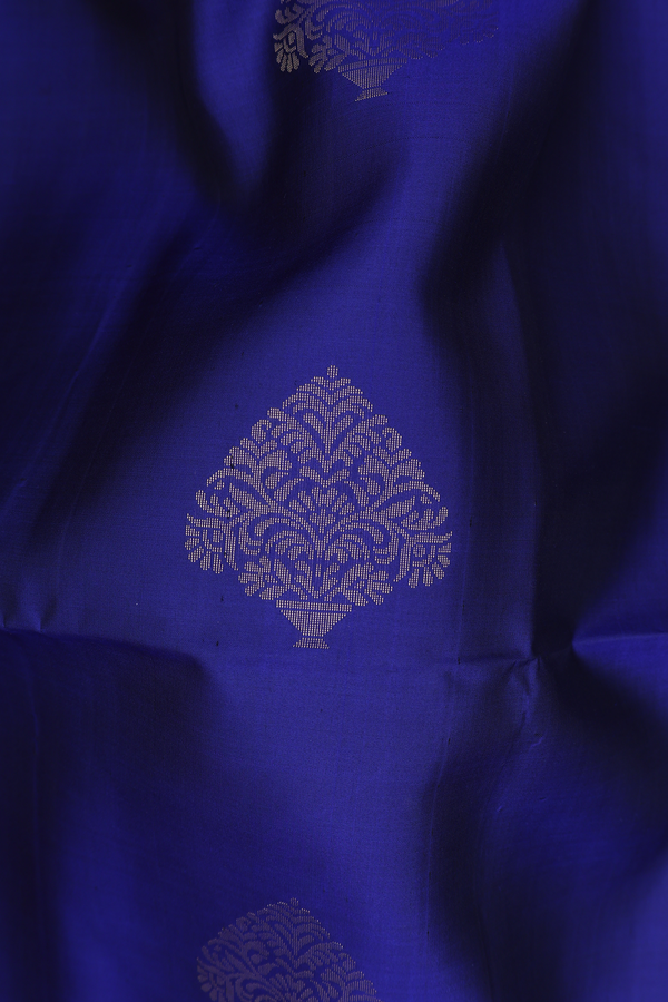 Soft Silk Saree In Royal Blue With Zari Motifs