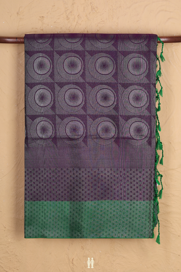 Soft Silk Saree In Purple With Brocade Design